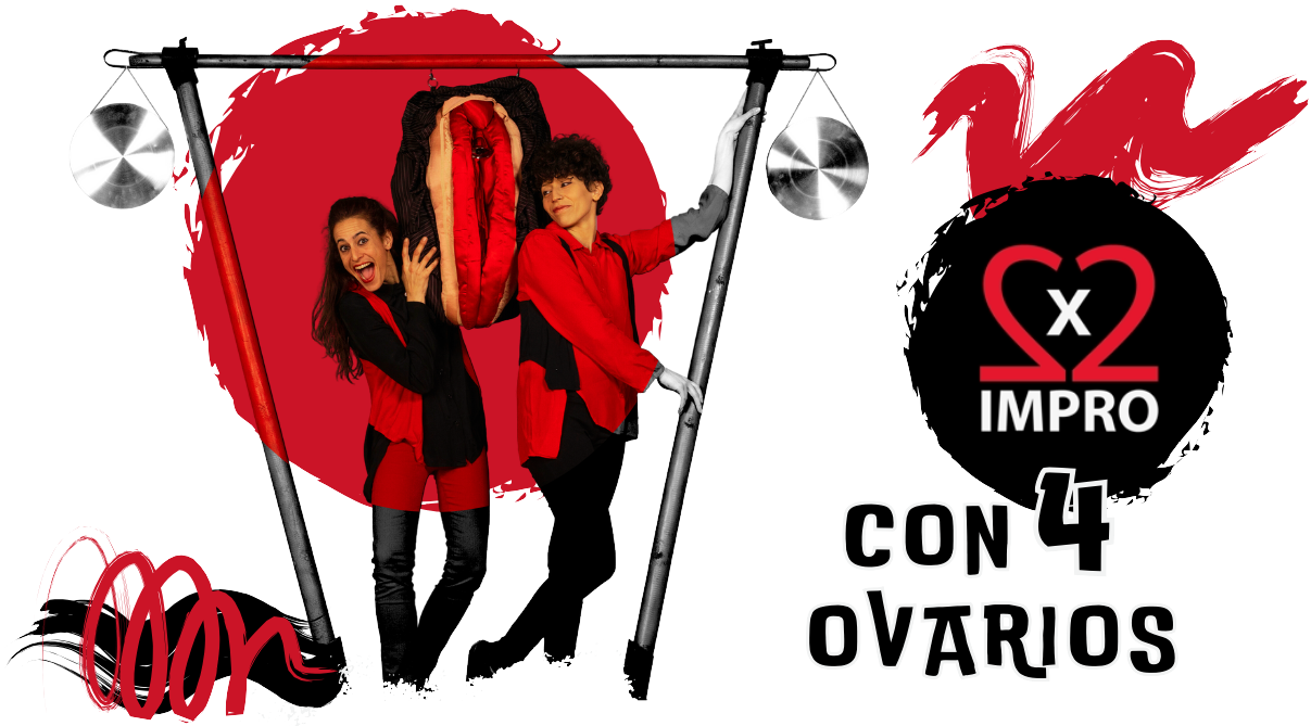 2x2 Impro fondo transparente sobre circulo rojo